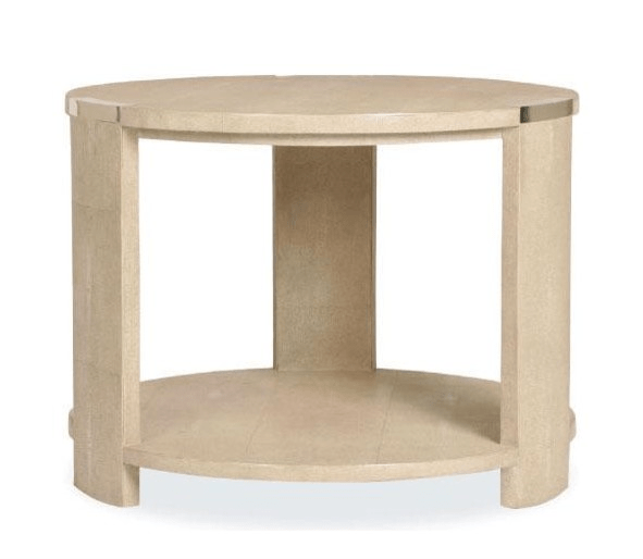 Tribeca Two Tier Table Ivory Faux Shagreen Please call for pricing