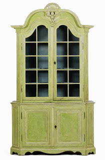 32 18th Century Louis XVI paint decorated cabinet, est 15K-25K, sold for 8.5K