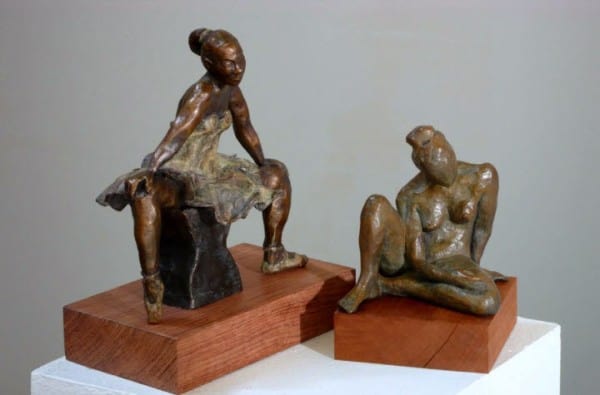 Dancer with Attitude,and Seated Nude. Bronze