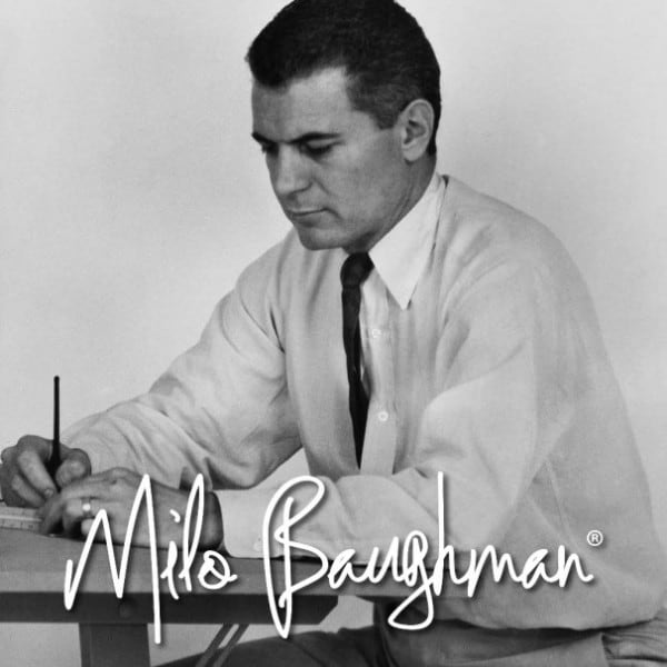 Milo Baughman black and white picture
