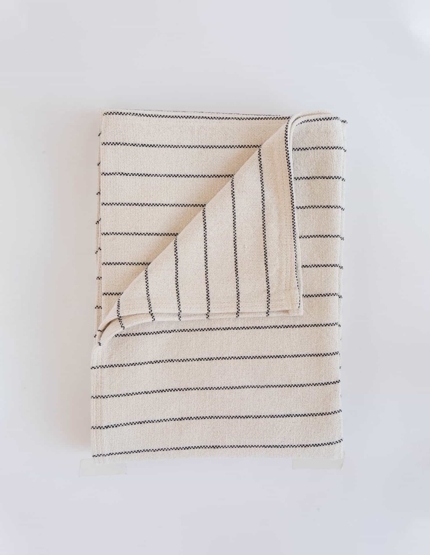 Cotton Pinstripe Bed Blanket, King Size Cabana Home